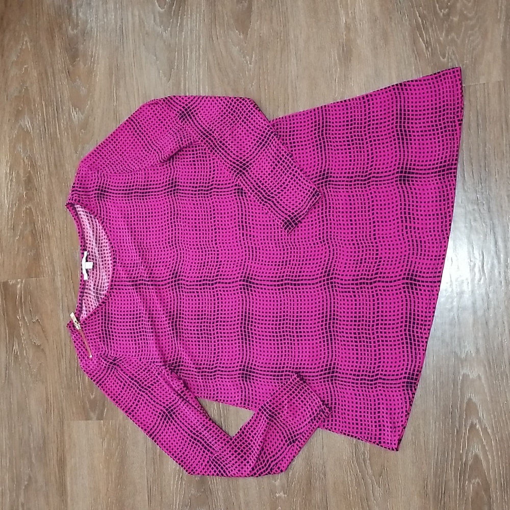 (L) Chaus New York Geometric Print Barbiecore Feminine Bold Causal Relaxed Fit
